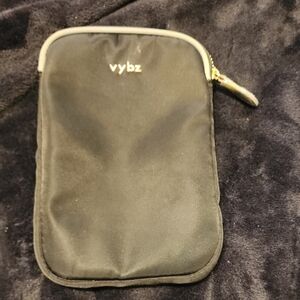 Vybz Black Pouch with Gold Zipper